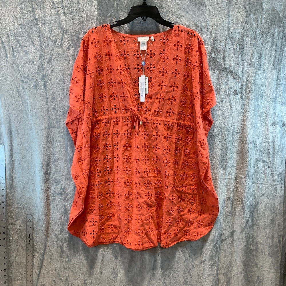 Bleu Rod Beattie Women's Swimsuit Cover Up M Coral Gables Eyelet 100% Cotton‎